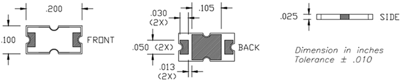 Vishay / Barry Industries ATC 3サイドラップアラウンドチップアッテネータ